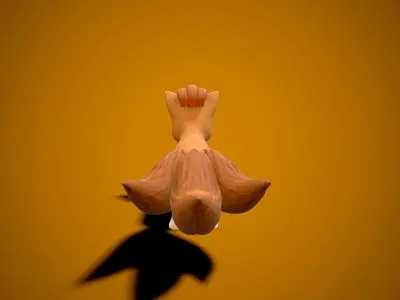 cartoon fox Low-poly 3D model