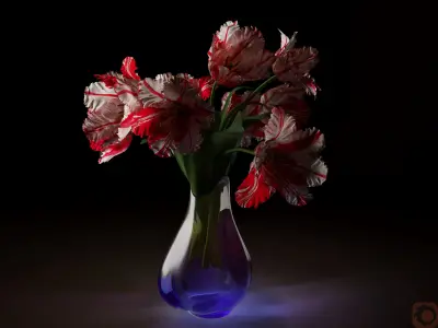 Fringe Tulips 3D model