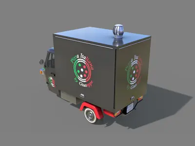 Food Truck Low-poly 3D model