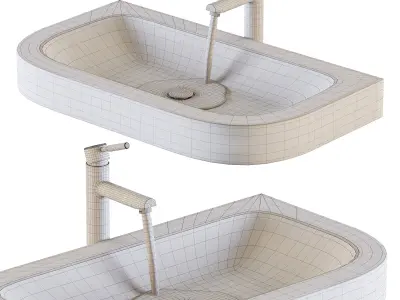 Wooden sink - Napoli Low-poly 3D model