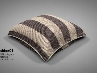 Canvas Covered Floor Cushions 3D model