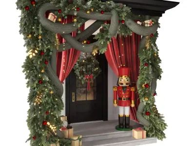 Christmas Entrance Portal Decoration Set 3D model