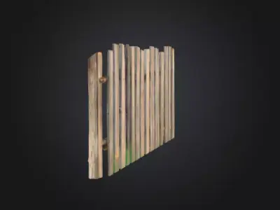Weathered Fence Low-poly 3D model