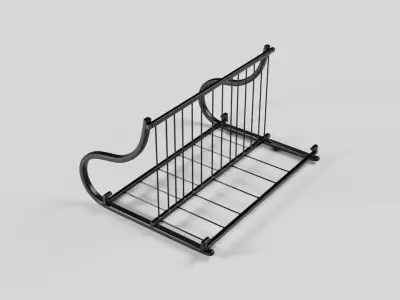 Curved Metal Bike Rack Low-poly 3D model