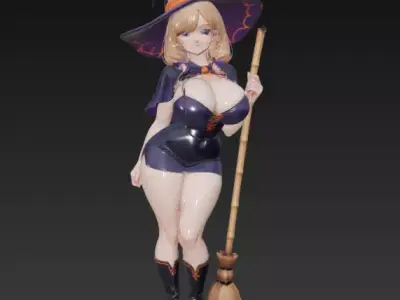 Halloween sexy witch 01 3D print model