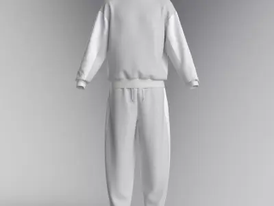 Mens tracksuit sweatshirt sweatpants Clo3d 3D model