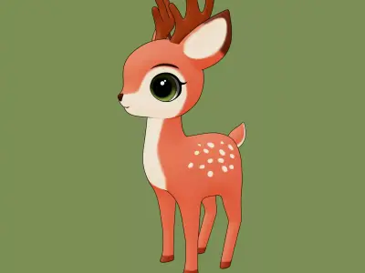 Anime Deer 3D model