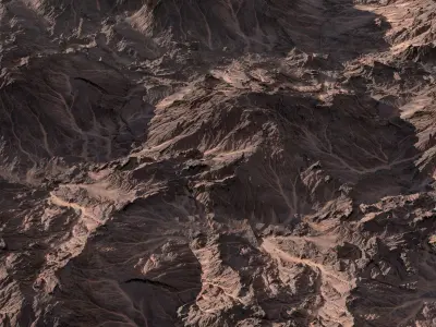 8k Rocky desert Mountain  Free low-poly 3D model
