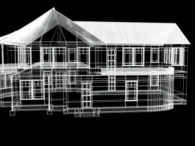  Wooden country villa Free low-poly 3D model