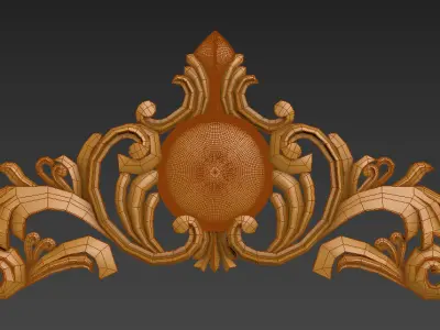 Carving ornate gold ornament 3D model