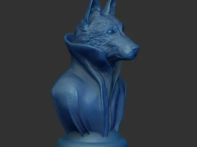 German Shepherd - with Cape Collar on Pedestal 3D print model