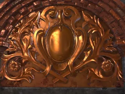 Classic Old Door Low-poly 3D model