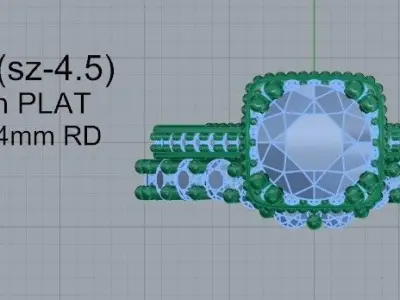 Decorative Setting Diamond ring 2162 3D print model 3D print model