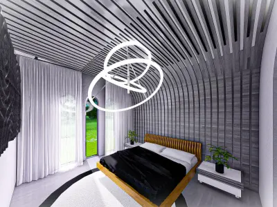 Interior bedroom Low-poly 3D model