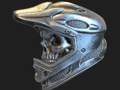  skull ring jewelry Biker helmet  vol5 3D print model