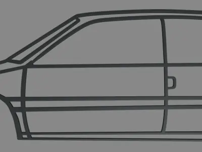 Citroen Ax Wall Silhouette 3D print model