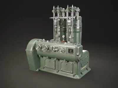 Industry Machine PBR Low-poly 3D model