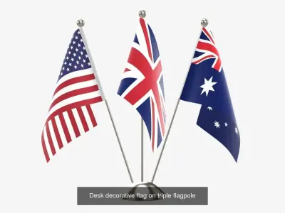 Decorative desk large flags wall pennants 3D Model Collection