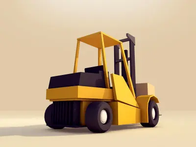 Cartoon Low Poly Forklift Low-poly 3D model