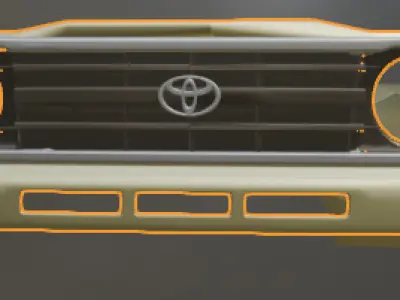 grilleToyota Land Cruiser 70 Front 3D model