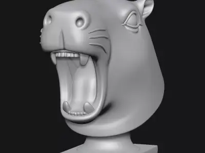 Capybara head sculpture 3D print model