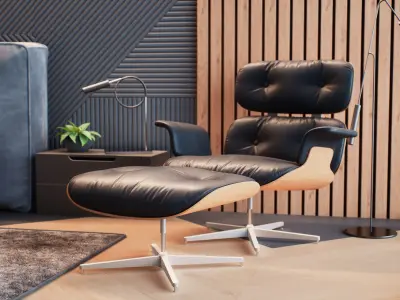 Interactive Modern Bedroom Low-poly 3D model