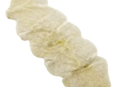 Sheepskin Ivory Area Rug 3D model