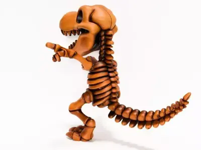 Dino Minimalist Skeletal toy 3D print model