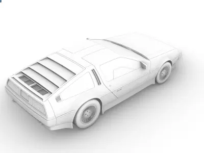 Dolorean car Back to the Future 3D model