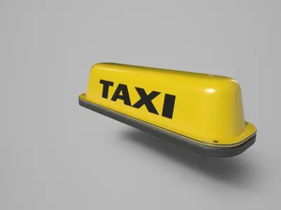 Taxi Sign Low-poly 3D model buy