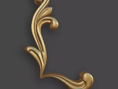 Ornamental Corner Set- Vol05 - Clean Quad Mesh - 4k PBR Textures 3D model