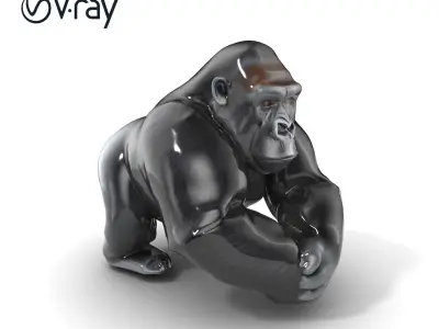 Gorilla Robust Physique Unique Expressions Model Pack Low-poly 3D model