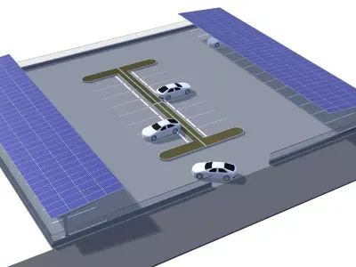 Solar parking layout 25-34 3D model
