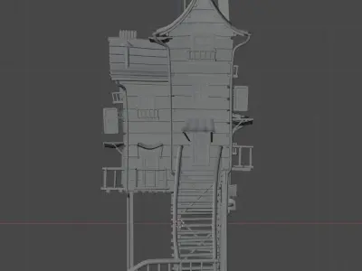 Houses concept art pack of 4  3D model