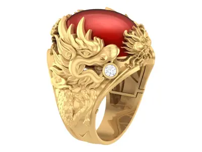 Dragon ring Free 3D print model buy