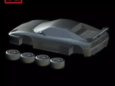 Ferrari 348 GT-C LM 1994 3D print model