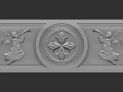 angel church relief panel 3D print model