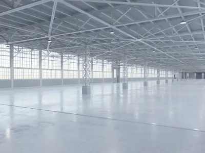 Industrial Warehouse Interior 15 Low-poly 3D model