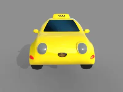Cartoon Taxi Low-poly 3D model