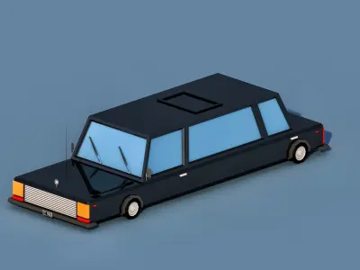 Cartoon Limousine Car Low-poly 3D model