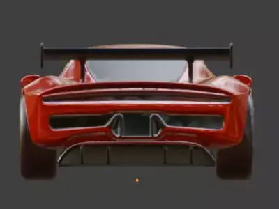Futuristic Sport Racing Car 3D Model Low-poly 3D model
