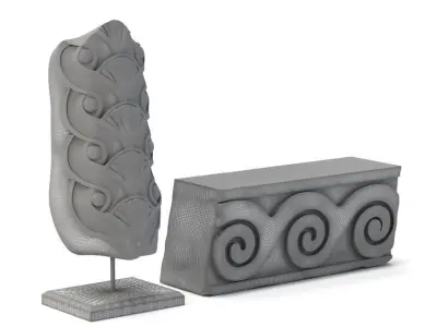 Set of 2 Roman Architectural Fragments 3D model