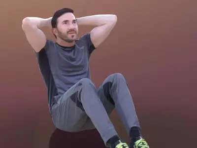 Anselmo 10229 - Sport Man Low-poly 3D model