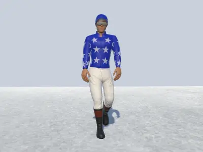Jockey Male Avatar Rigged  Low-poly 3D model