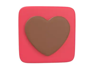 Twitter Heart Decoration v1 008 Low-poly 3D model