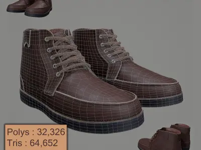 25 Models Of Womens And Mens Shoes Low-poly 3D model