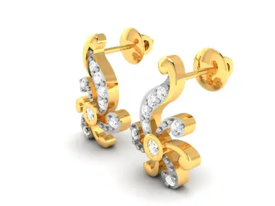 Solitaire Women Earring 3D print model