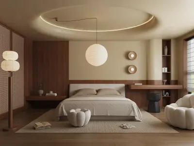 Retro bedroom 3D model