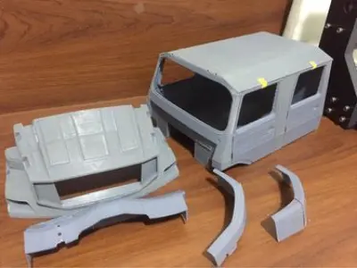 Mercedes Benz Zetros truck crew cab and chassis STL 3D print model