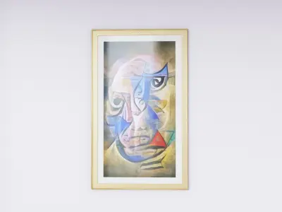 Painting in Frame Picasso Style 7 Low-poly 3D model